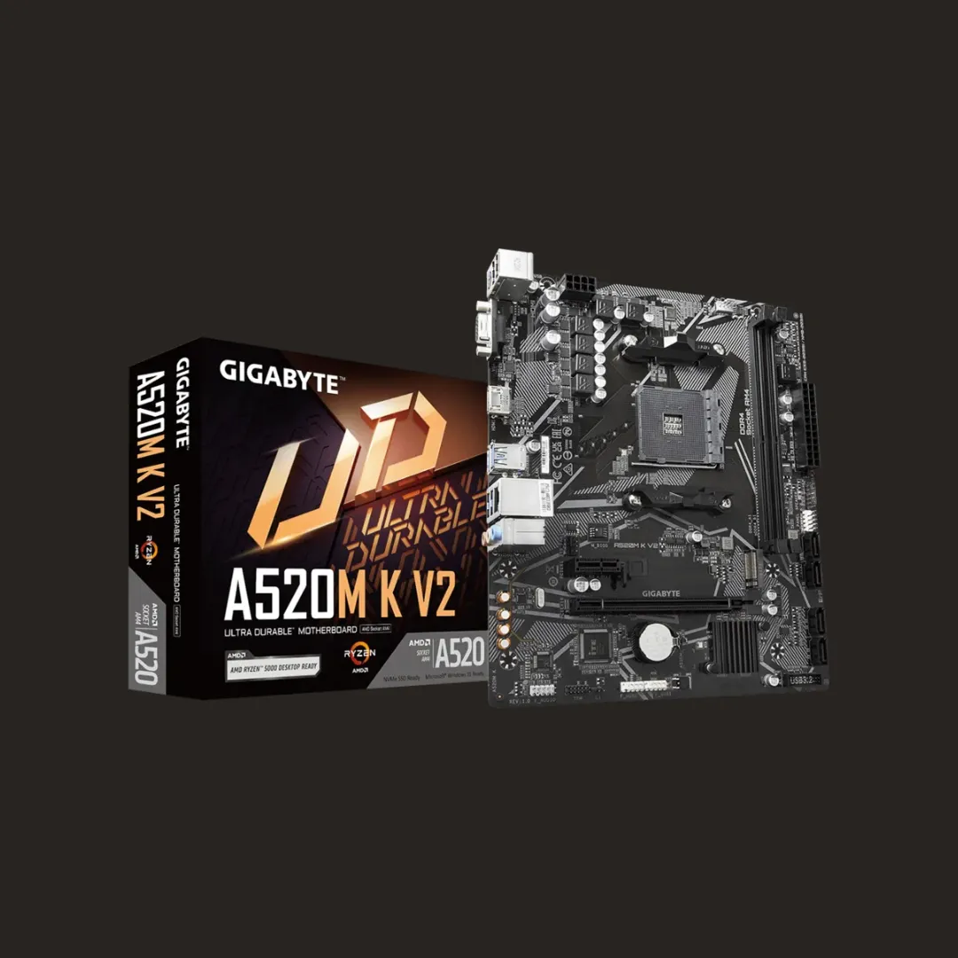 Gigabyte A520M K V2 Ultra Durable Motherboard - GbE LAN, PCIe 3.0 x4 M.2