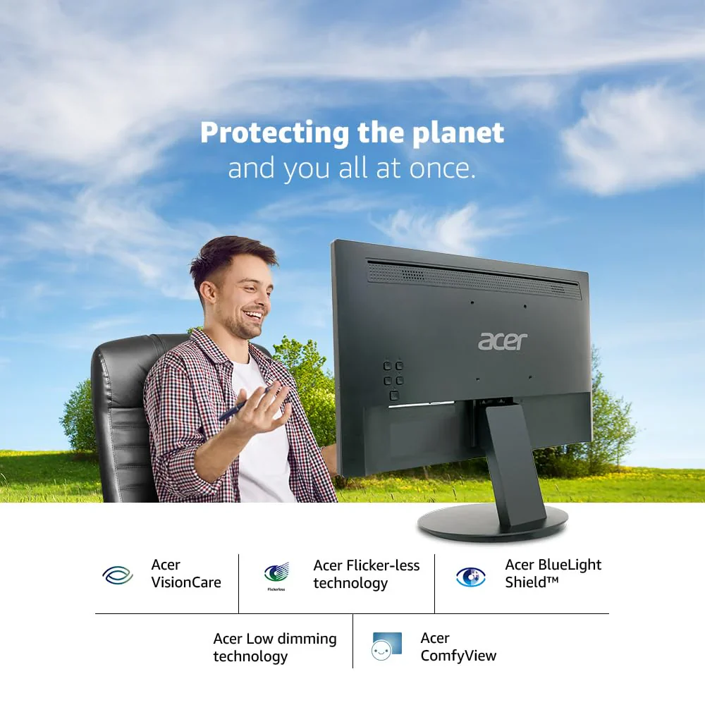 Acer K202QMBI 20" HD+ HDMI/VGA/75Hz/Black Pannel Gaming Monitor - Image 3