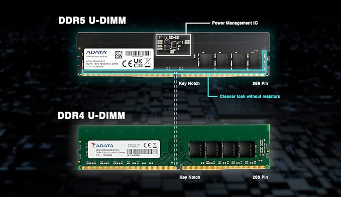 ADATA 16GB CL40 DDR5 4800MHz U-DIMM Desktop RAM (AD5U480016G-S) - Image 4