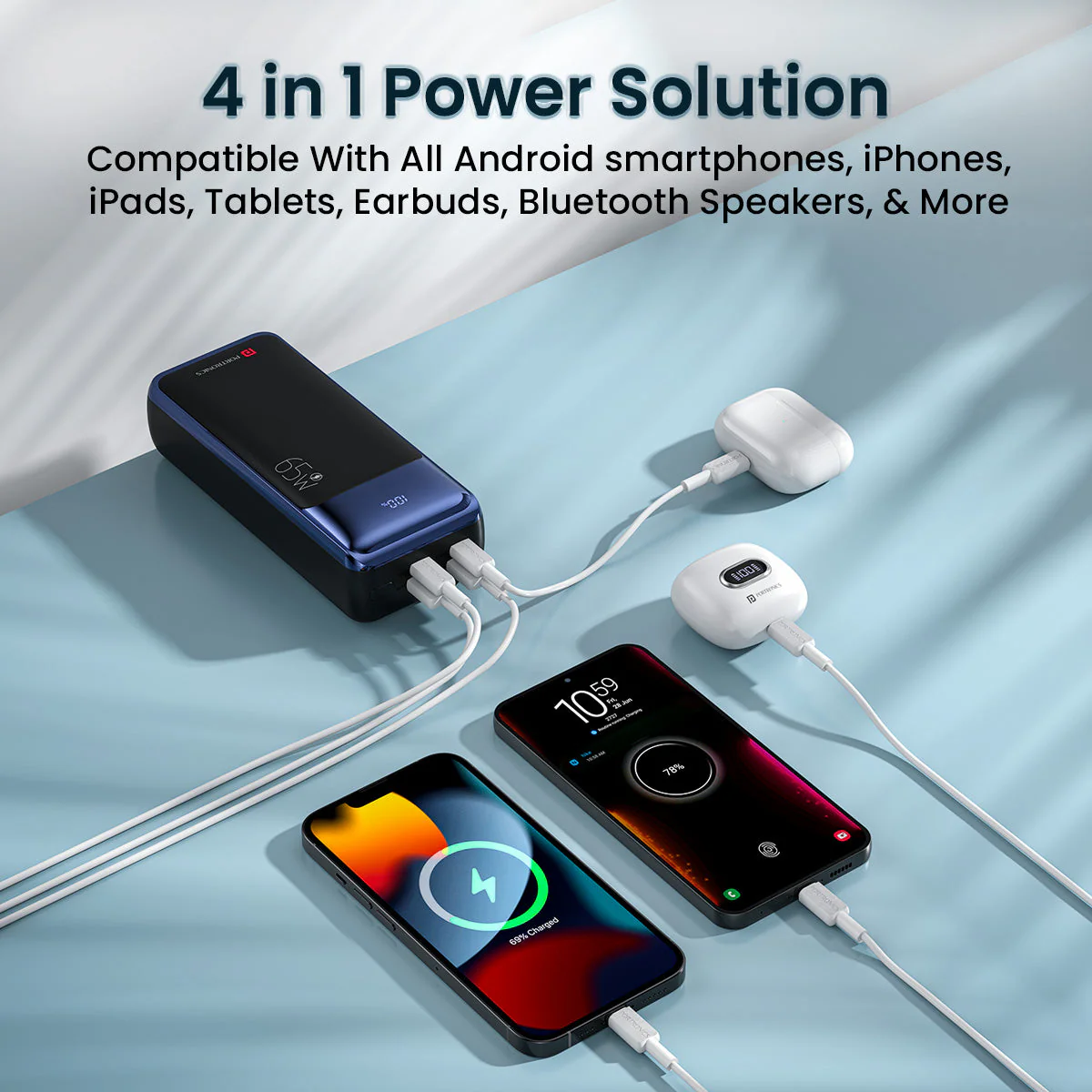 PORTRONICS Ampbox 10K 27 K Powerbank Laptop Charging | 27000mAh capacity | LED Battery Display | Safe & Smart Charging - Image 16