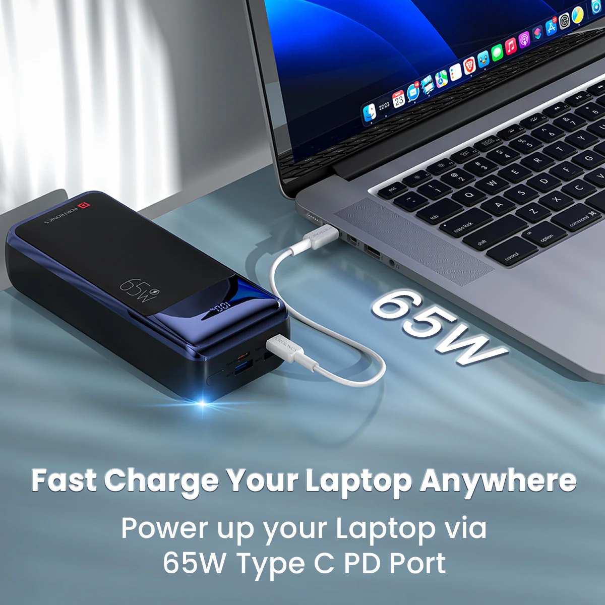 PORTRONICS Ampbox 10K 27 K Powerbank Laptop Charging | 27000mAh capacity | LED Battery Display | Safe & Smart Charging - Image 17