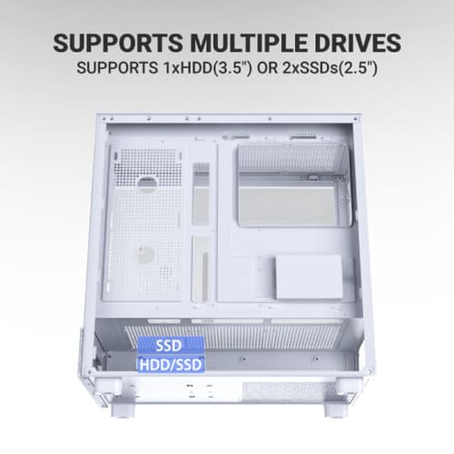 Ant Esports Crystal X6 ARGB ATX Mid Tower Case (White) - Image 5