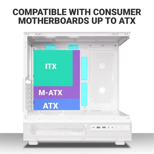 Ant Esports Crystal X6 ARGB ATX Mid Tower Case (White) - Image 7