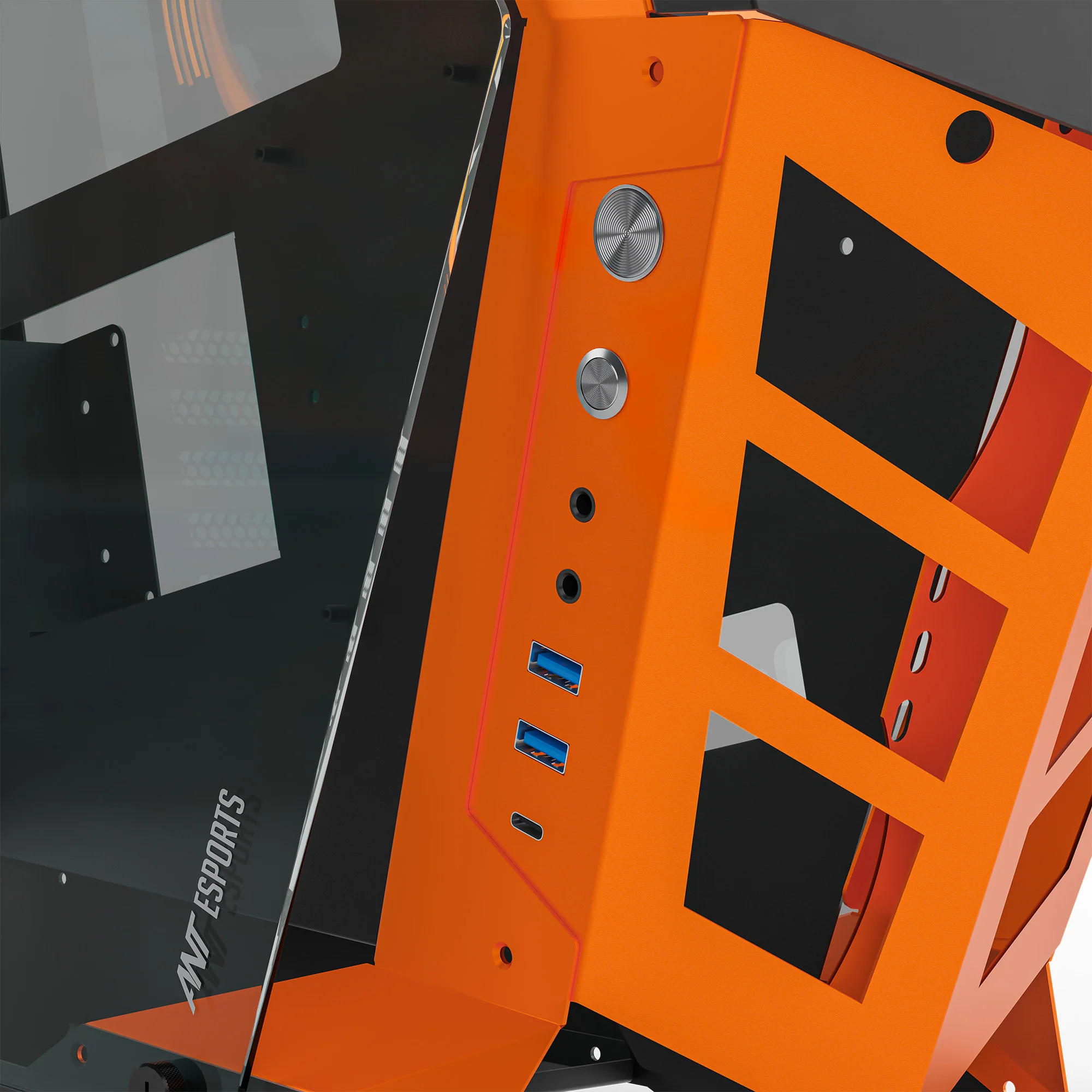 Ant Esports Cypher G3 Mid-Tower ATX Gaming Cabinet – Black-Orange - Image 3