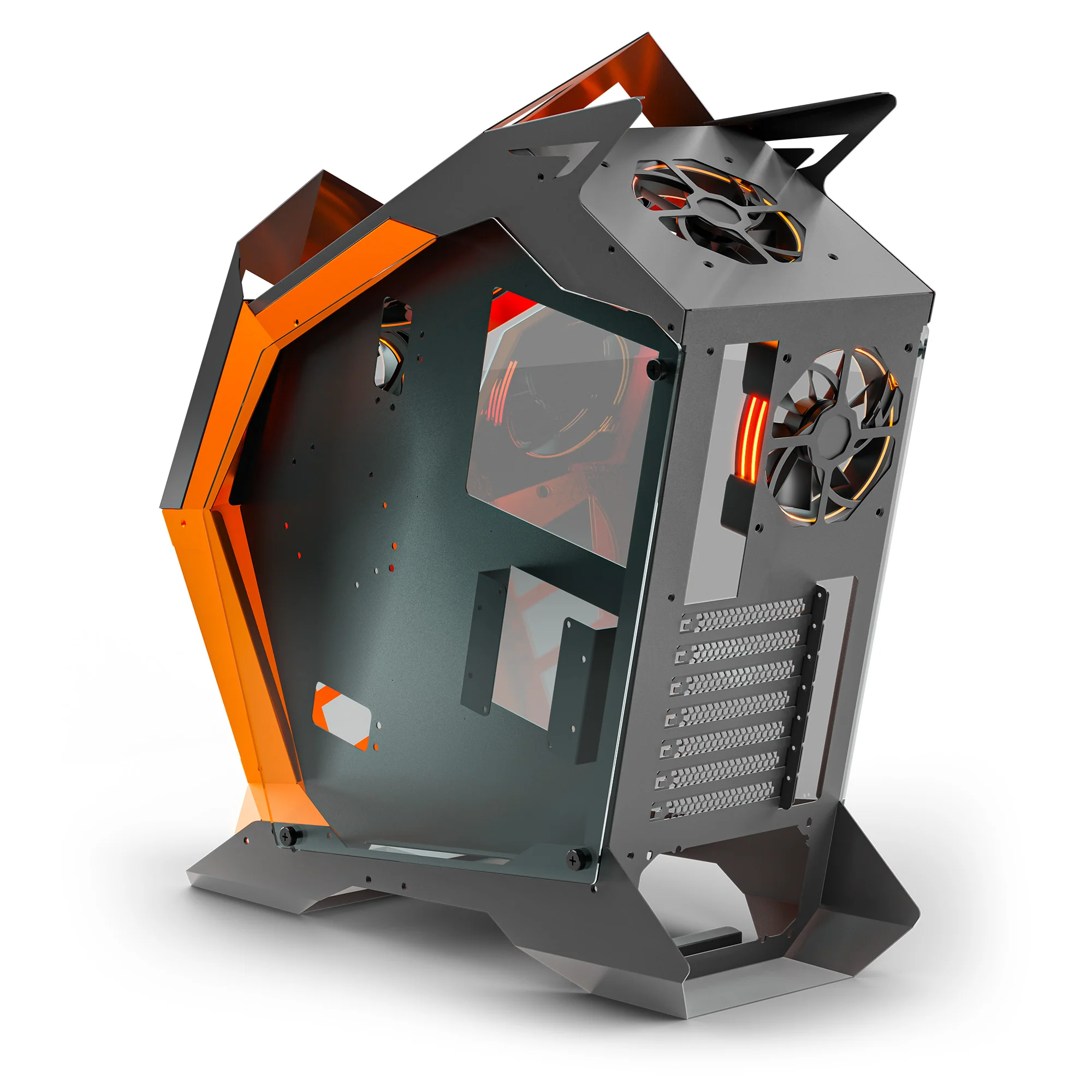 Ant Esports Cypher G3 Mid-Tower ATX Gaming Cabinet – Black-Orange - Image 4