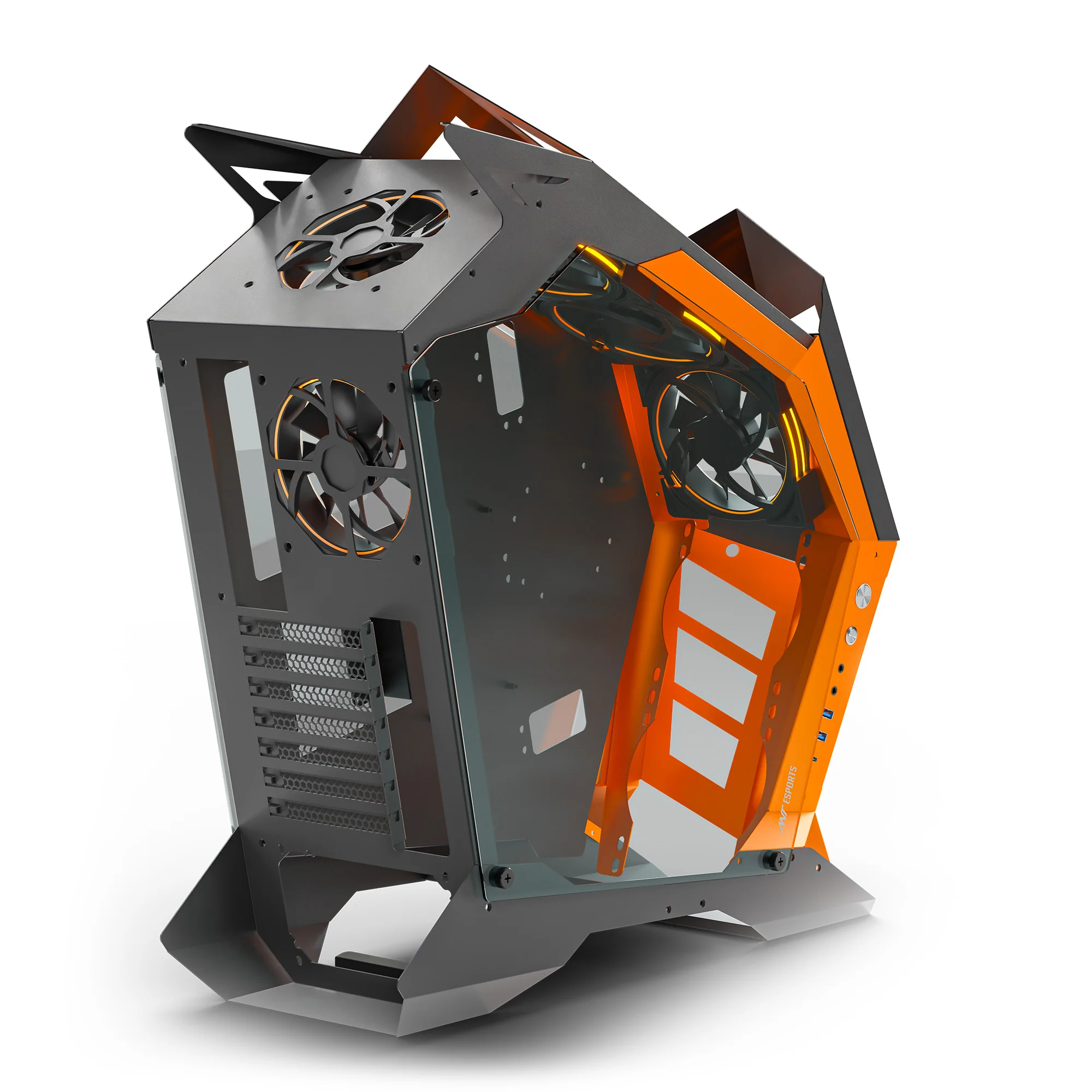 Ant Esports Cypher G3 Mid-Tower ATX Gaming Cabinet – Black-Orange - Image 6