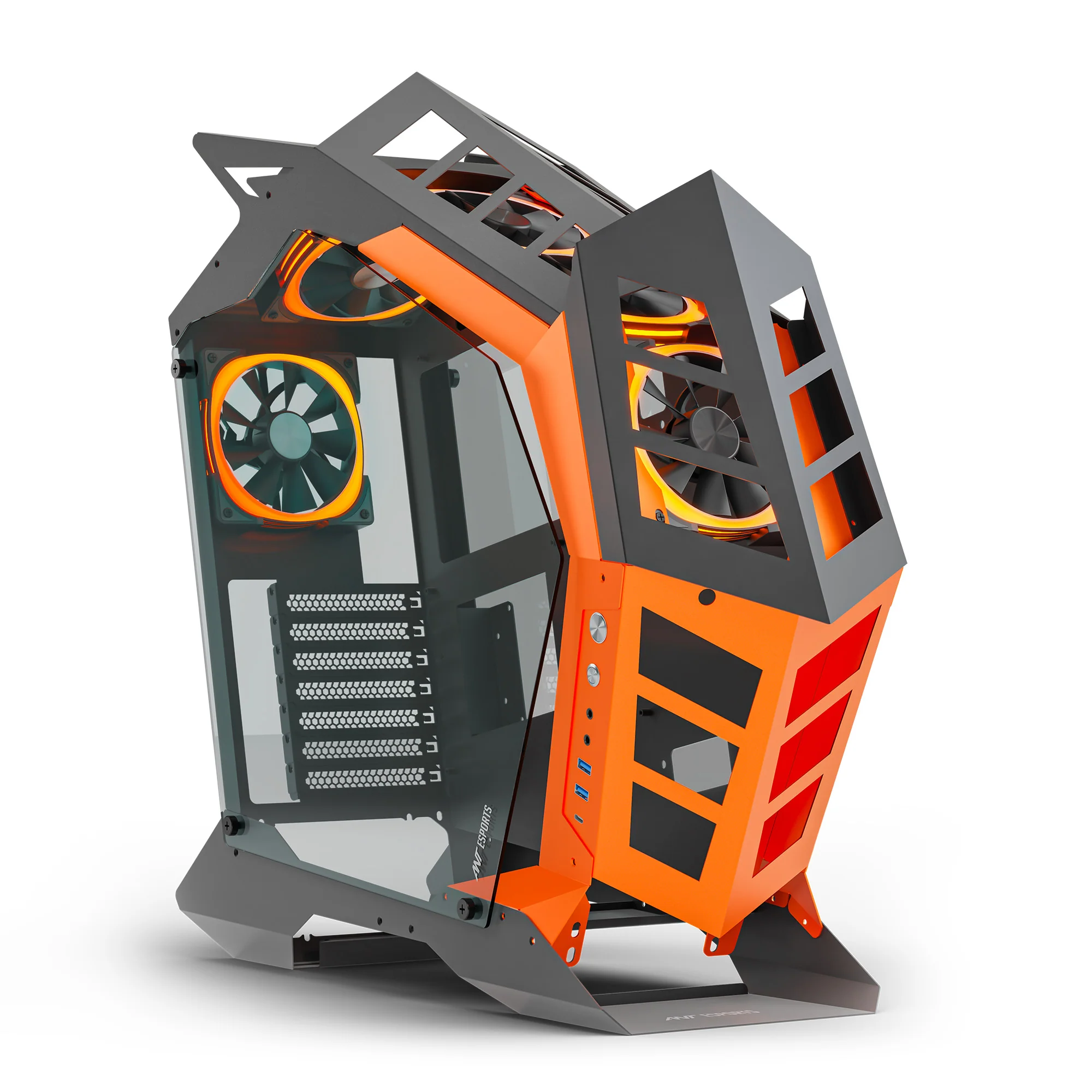 Ant Esports Cypher G3 Mid-Tower ATX Gaming Cabinet – Black-Orange - Image 8