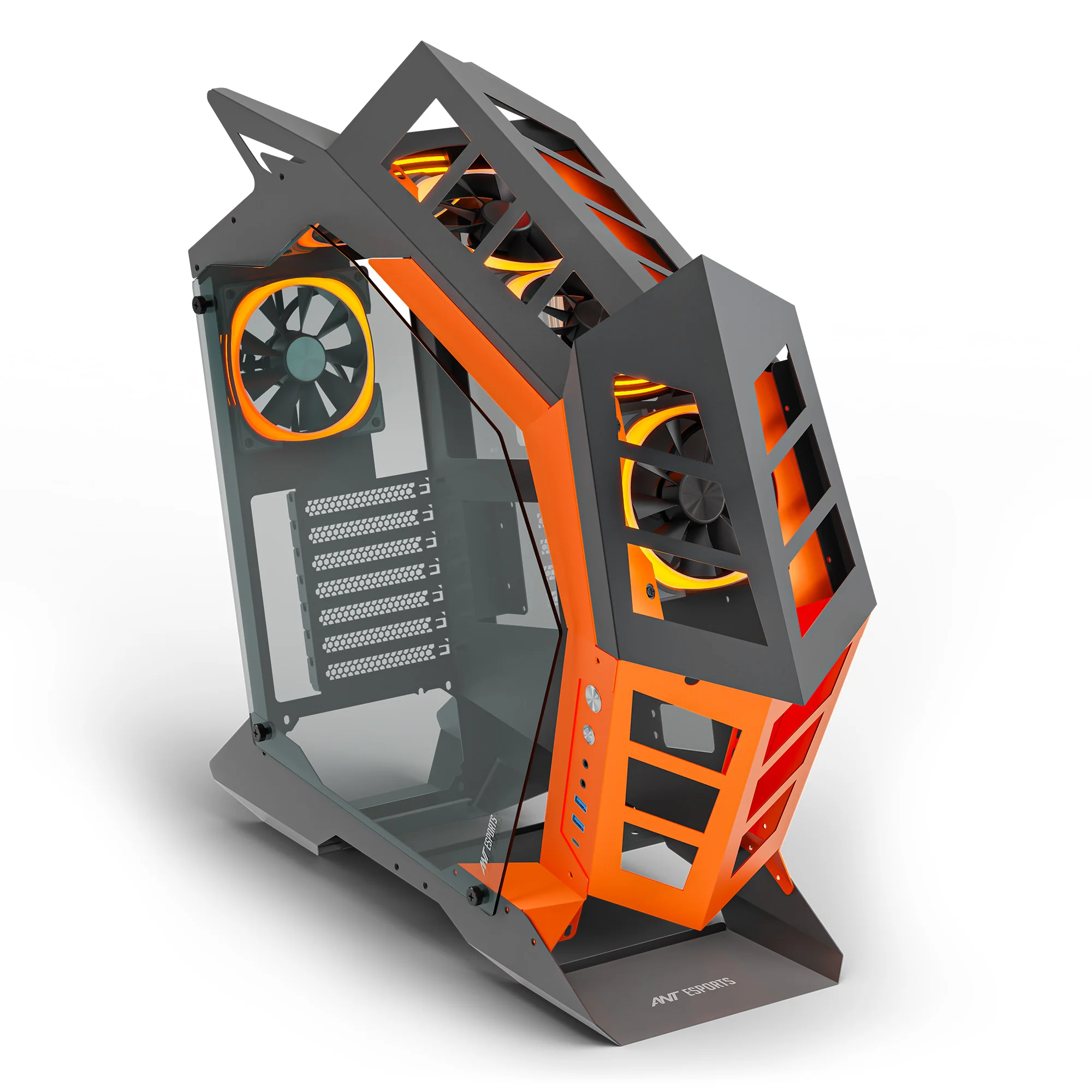 Ant Esports Cypher G3 Mid-Tower ATX Gaming Cabinet – Black-Orange - Image 9