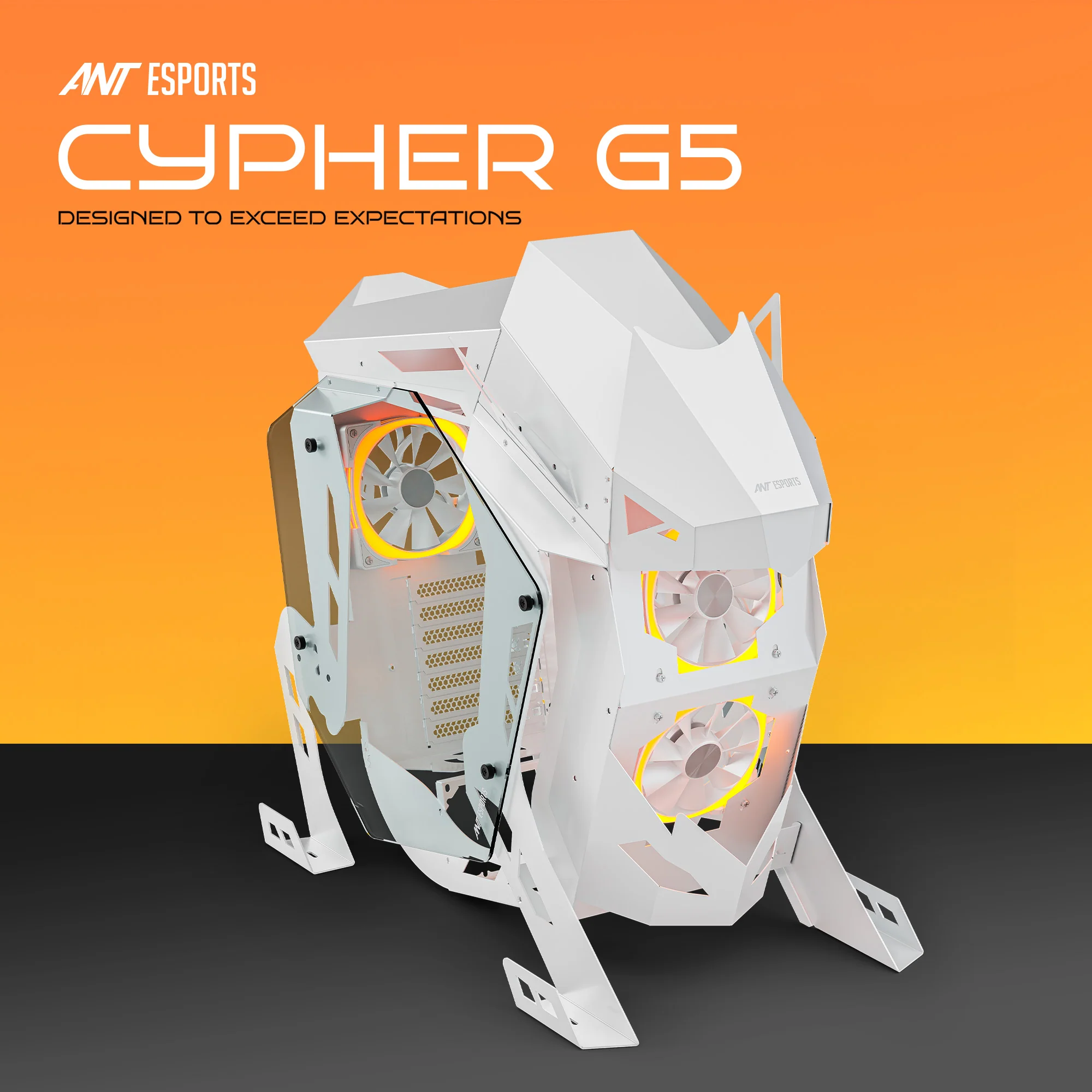 Ant Esports Cypher G5 Mid-Tower Gaming Cabinet – White - Image 7