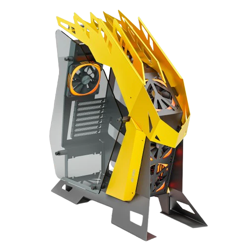 Ant Esports Cypher G7 Mid-Tower ATX Gaming Cabinet – Black-Yellow