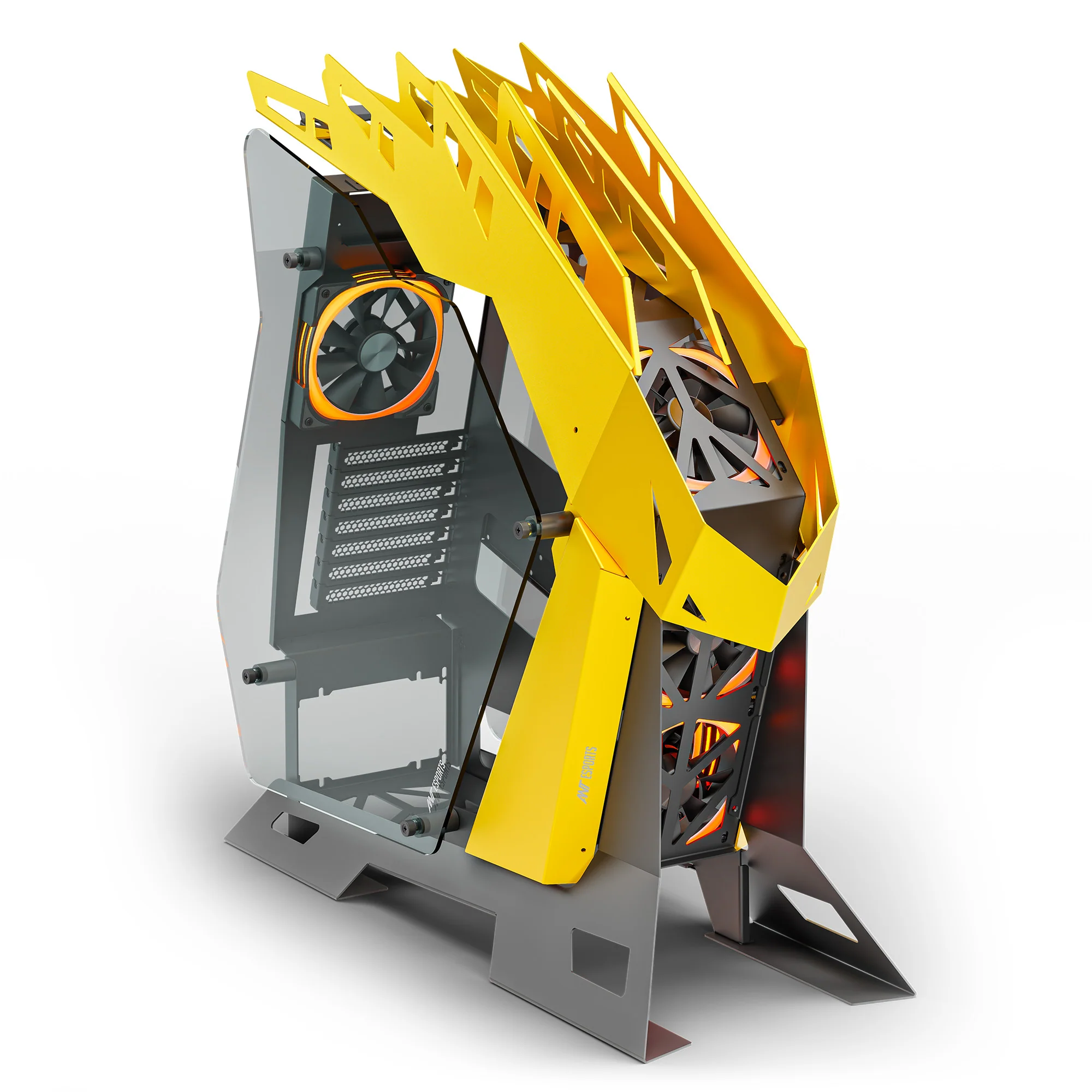 Ant Esports Cypher G7 Mid-Tower ATX Gaming Cabinet – Black-Yellow - Image 2