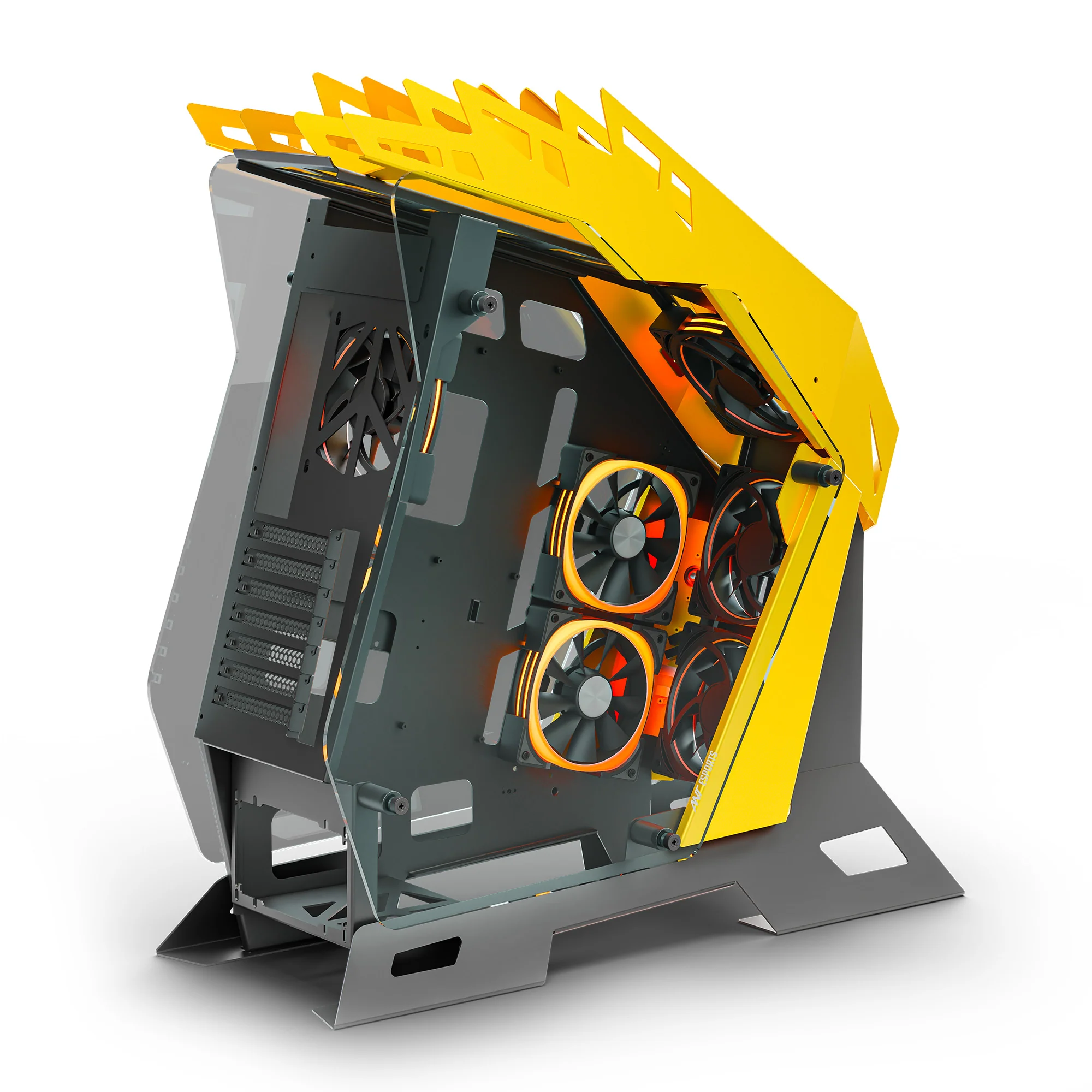 Ant Esports Cypher G7 Mid-Tower ATX Gaming Cabinet – Black-Yellow - Image 3