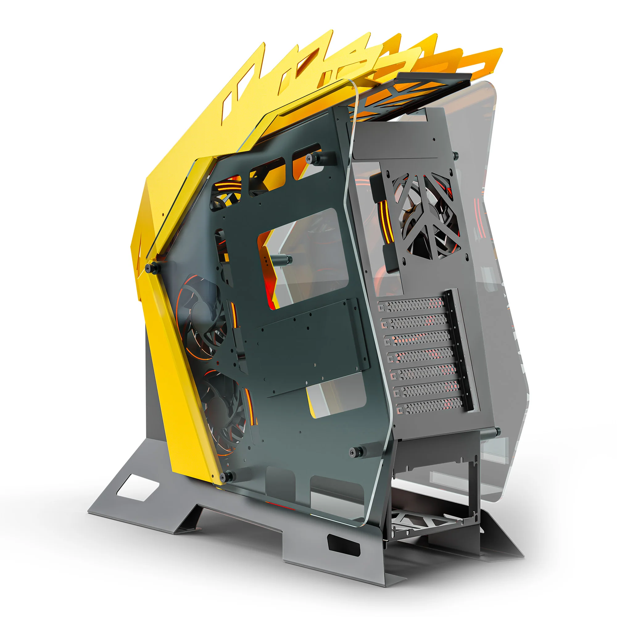 Ant Esports Cypher G7 Mid-Tower ATX Gaming Cabinet – Black-Yellow - Image 4
