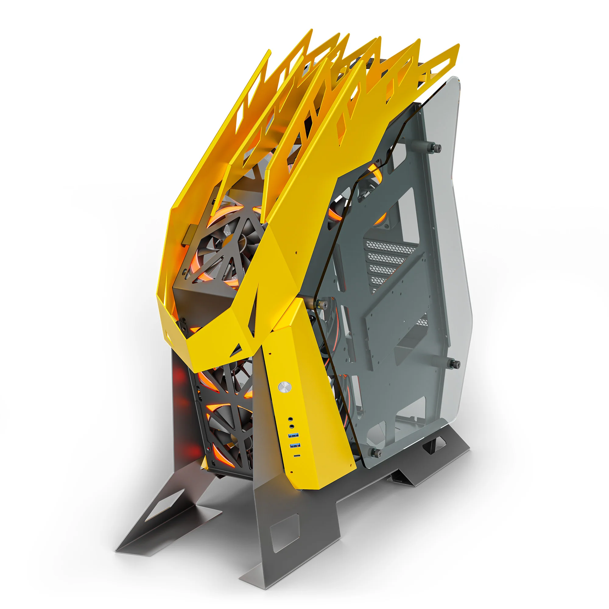 Ant Esports Cypher G7 Mid-Tower ATX Gaming Cabinet – Black-Yellow - Image 5