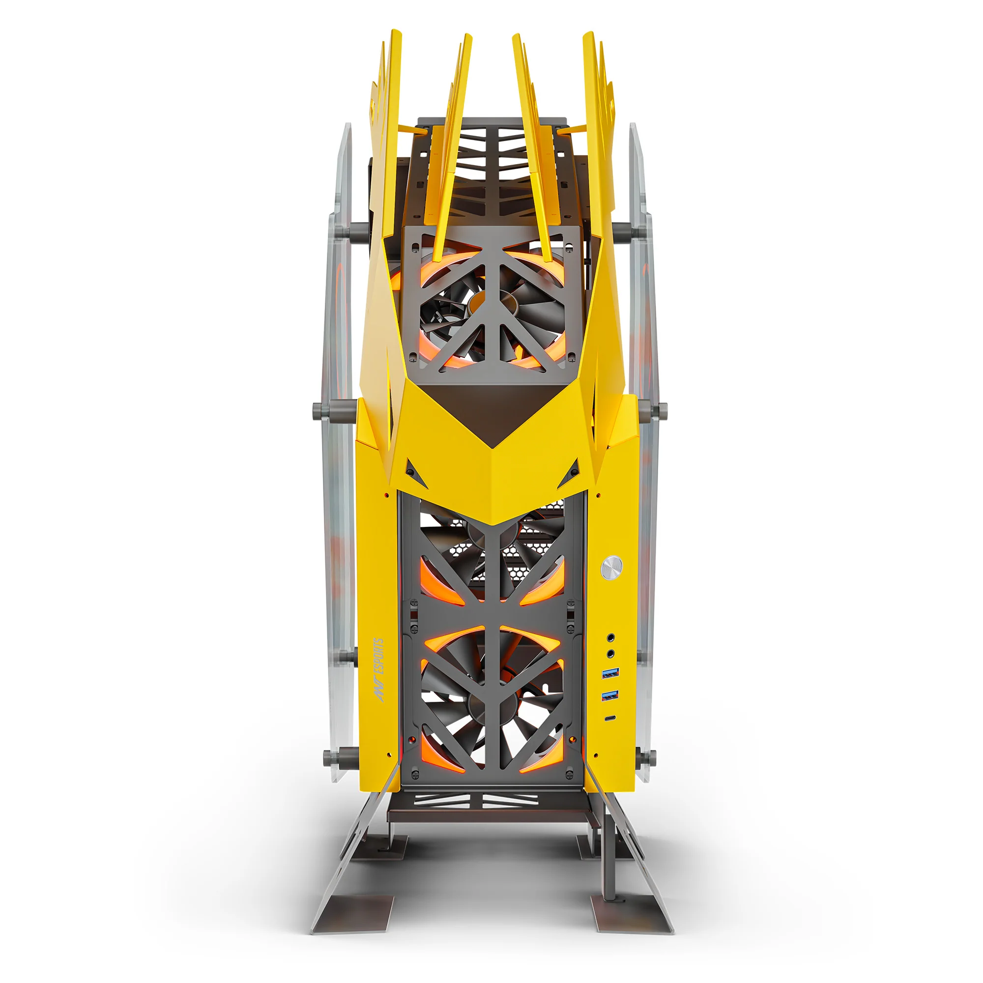 Ant Esports Cypher G7 Mid-Tower ATX Gaming Cabinet – Black-Yellow - Image 6