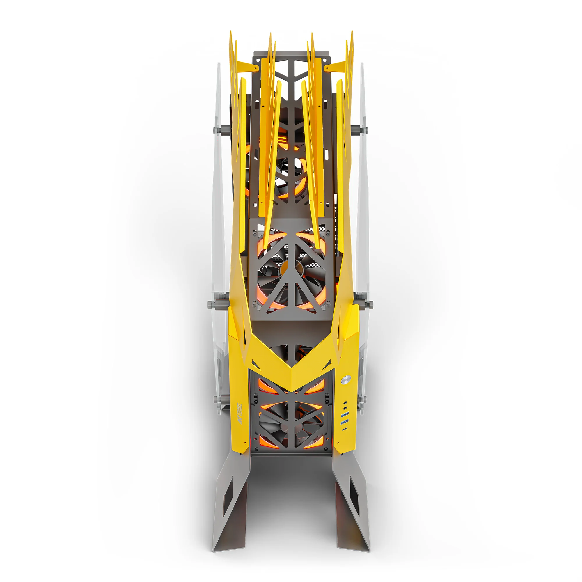 Ant Esports Cypher G7 Mid-Tower ATX Gaming Cabinet – Black-Yellow - Image 7
