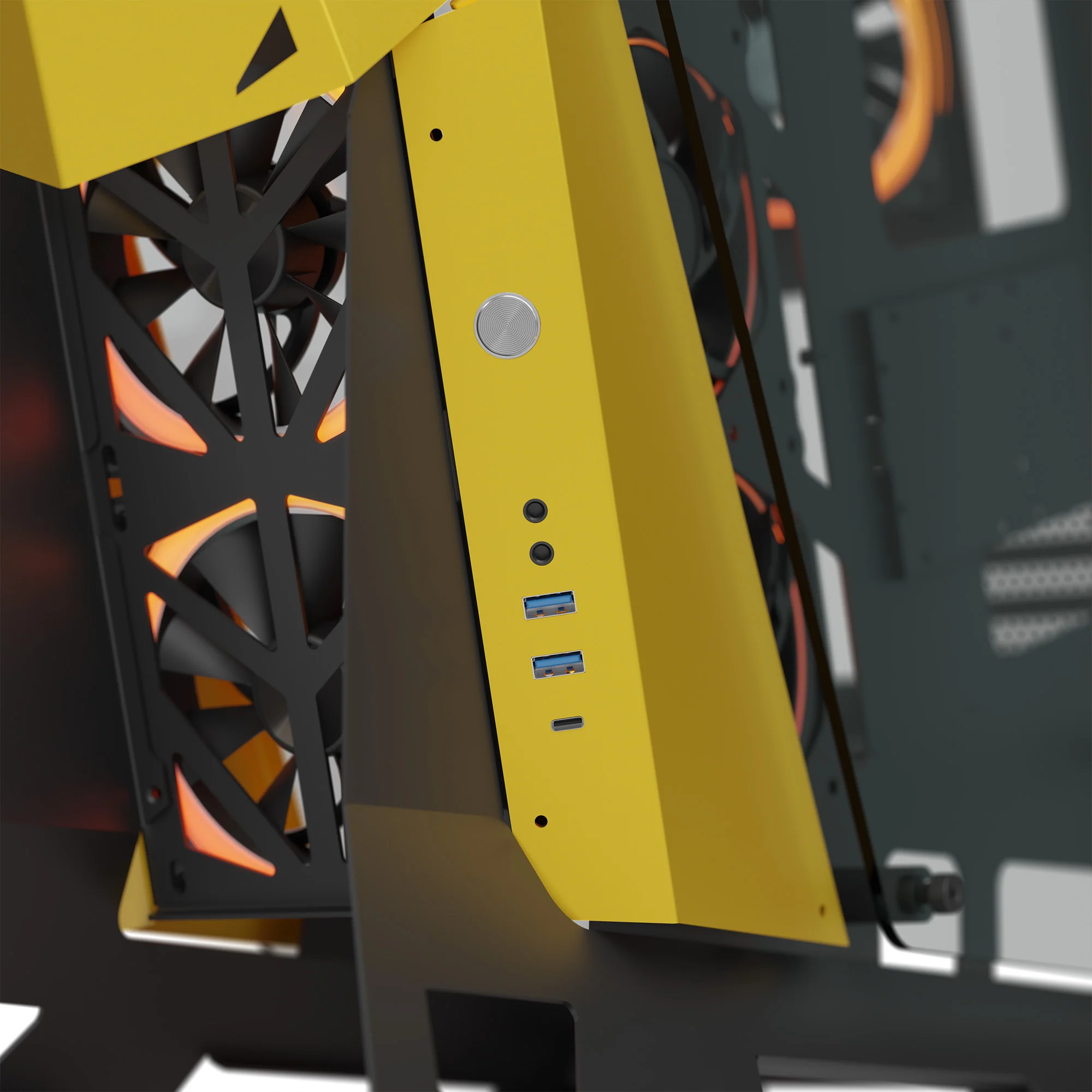 Ant Esports Cypher G7 Mid-Tower ATX Gaming Cabinet – Black-Yellow - Image 8