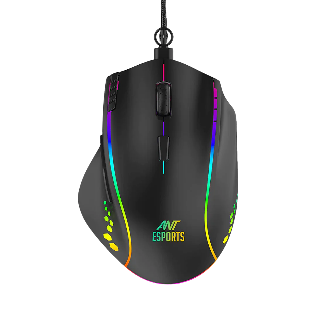 Ant Esports GM600 Wired Optical Gaming Mouse (Black) - 4800 DPI, 725F Optical Sensor
