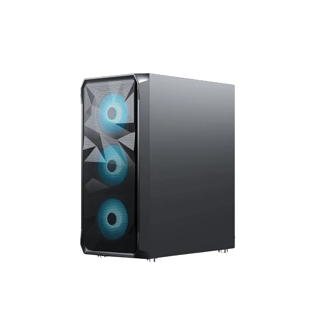 Ant Esports ICE-112 Black Gaming Cabinet - ATX/Micro-ATX/ITX, 3 Front Fans, 340mm VGA Card Length