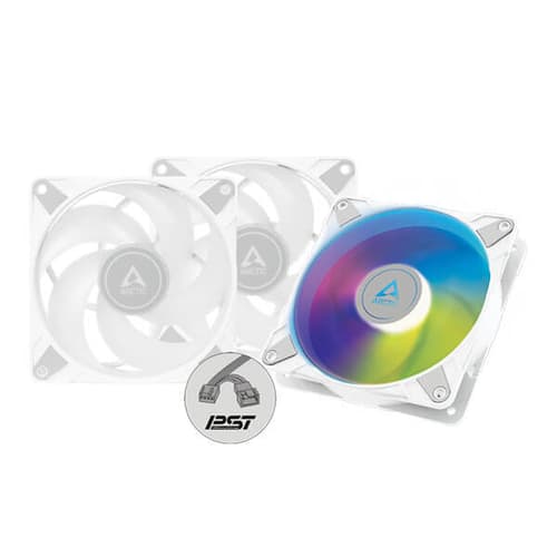 Arctic P12 PWM PST ARGB White Cabinet Cooling Fan (Triple Pack)