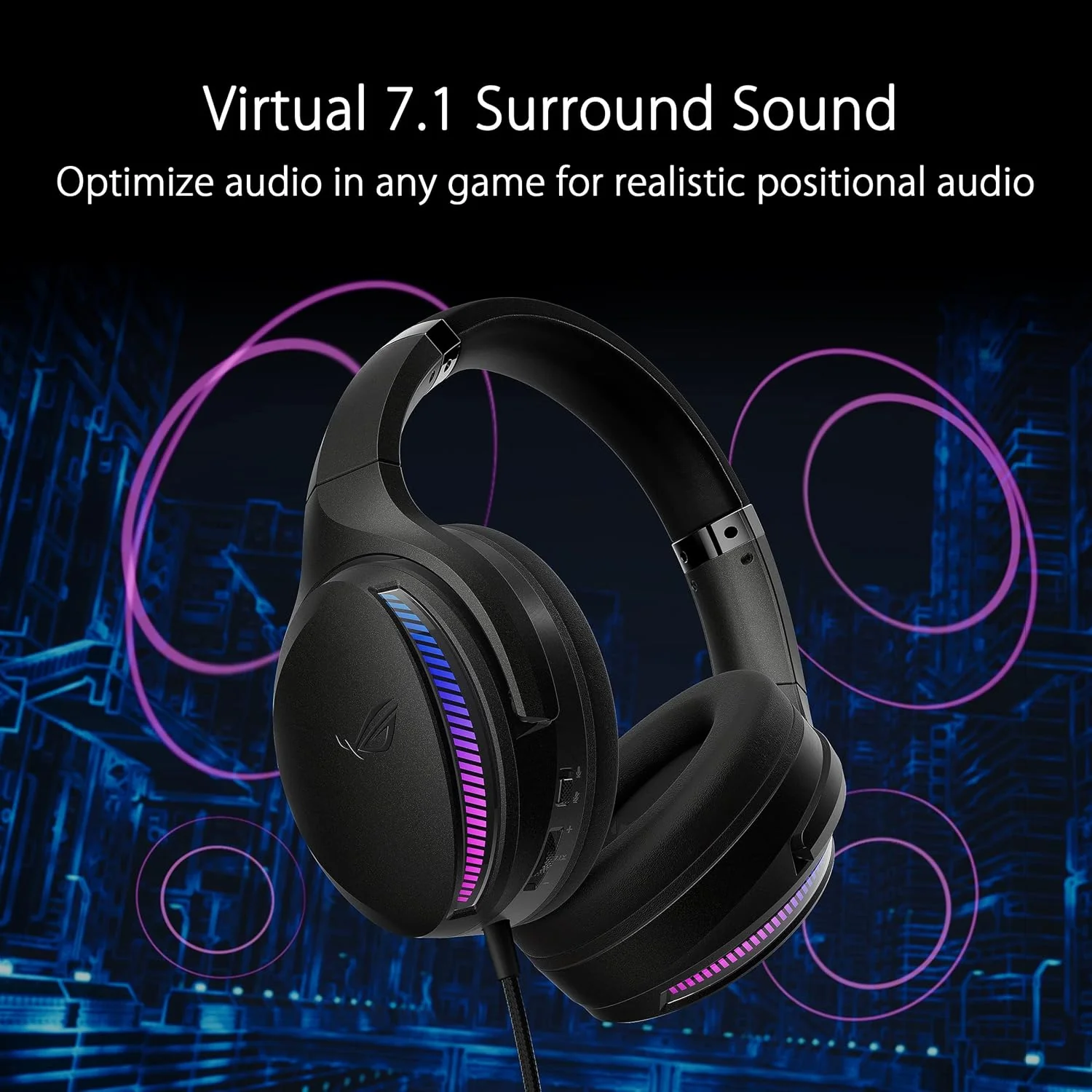 ASUS ROG Fusion II 300 High-Res USB Gaming Headset with AI Noise Cancellation - Image 3