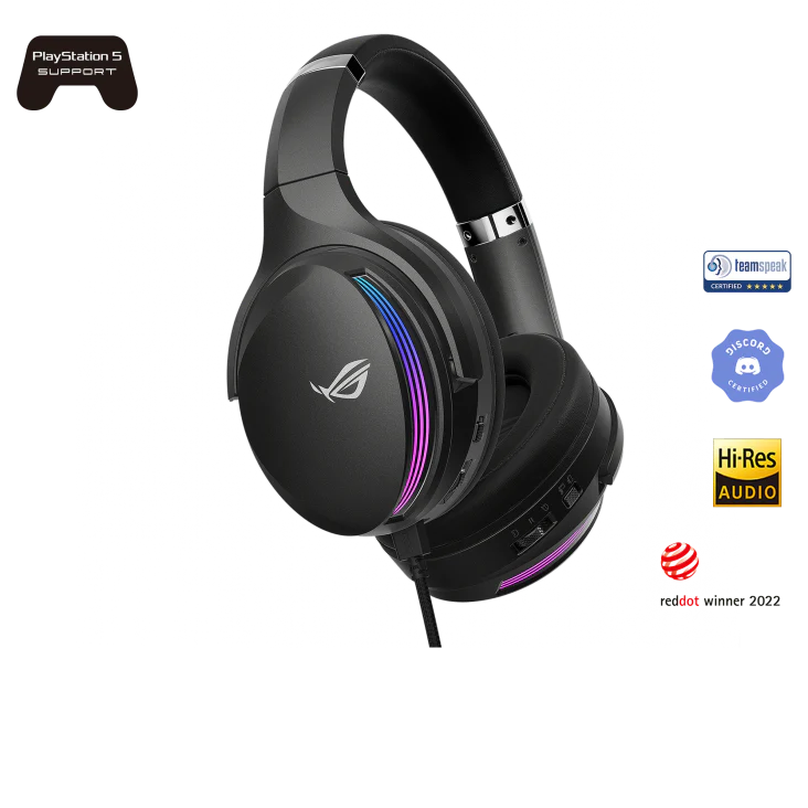 ASUS ROG Fusion II 500 Gaming Headset with AI Mic & 7.1 Surround Sound - Image 7