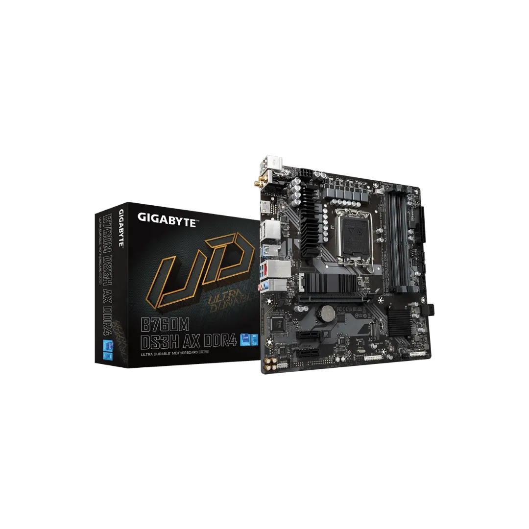 GIGABYTE B760M DS3H AX DDR4 Motherboard - PCIe 4.0, Wi-Fi 6