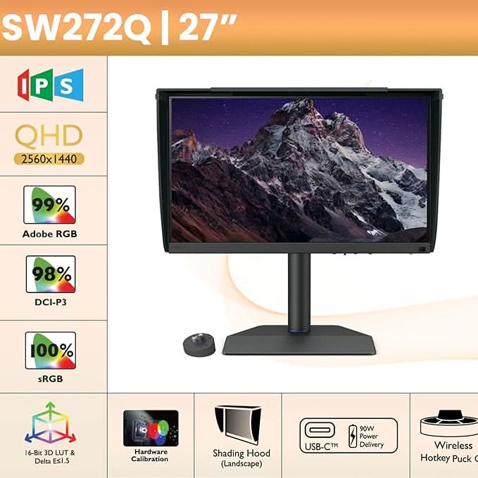 BenQ SW272Q 27 Inch 2K Video Editing & Visual Enjoyment Monitor - Image 3