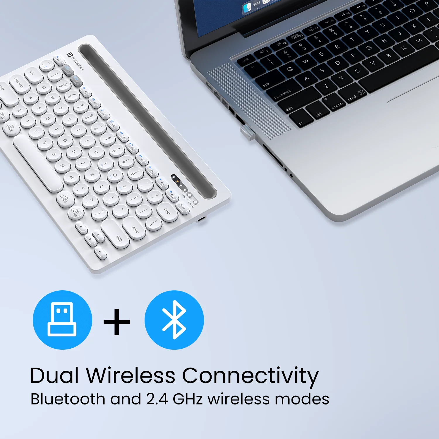 PORTRONICS Bubble Dock Dual Wireless | Rechargeable | Tablet Holder | Multi-Device Pairing - Image 14