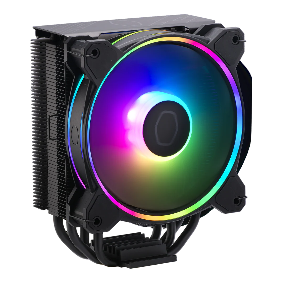 Cooler Master 212 ARGB CPU Air Cooler, LGA1700, AM5, 120 x 80.5 x 157 mm, 4 Heat Pipes, 120 x 120 x 25 mm Fan, Addressable RGB, 27 dBA Fan Noise Level. - Image 2