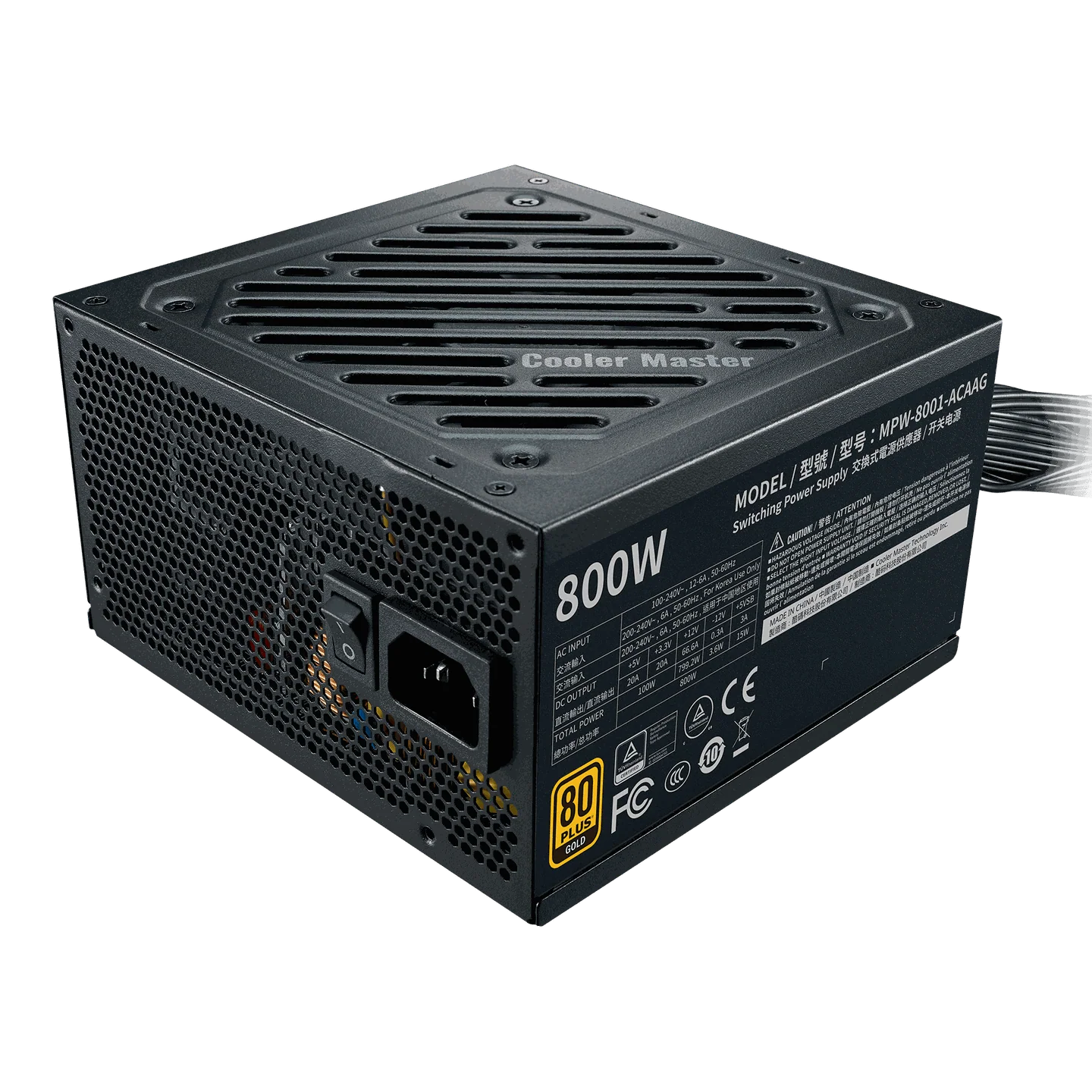 Cooler Master G800 Gold 800 Watt 80 Plus Gold Certified Power Supply - Image 6