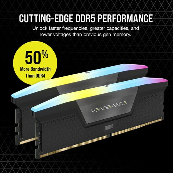 Corsair Vengeance RGB 32GB (16GBx2) DDR5 6000MHz Ram (Black) - Image 7