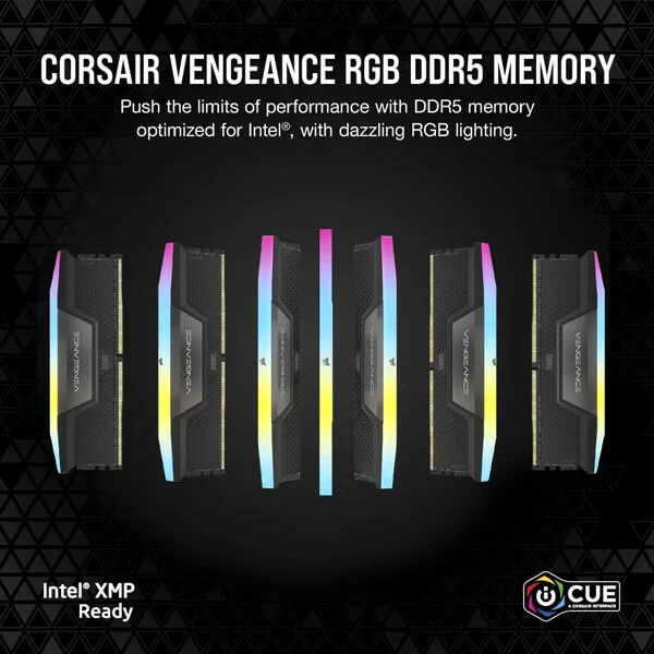 Corsair Vengeance RGB 32GB (16GBx2) DDR5 7200MHz Ram (Black) - Image 4