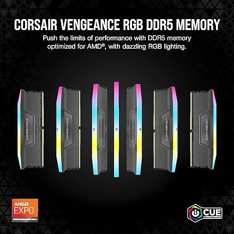 CORSAIR VENGEANCE RGB DDR5 32GB (2x16GB) DDR5 6000MHz CL36 AMD EXPO Intel XMP iCUE Compatible Computer Memory – Gray - Image 4
