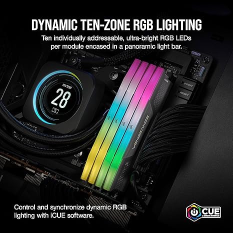 CORSAIR VENGEANCE RGB DDR5 32GB (2x16GB) DDR5 6000MHz CL36 AMD EXPO Intel XMP iCUE Compatible Computer Memory – Gray - Image 5