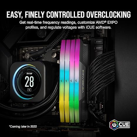 CORSAIR VENGEANCE RGB DDR5 32GB (2x16GB) DDR5 6000MHz CL36 AMD EXPO Intel XMP iCUE Compatible Computer Memory – Gray - Image 6