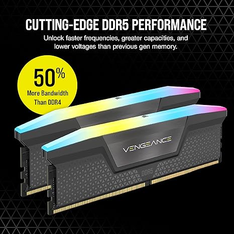 CORSAIR VENGEANCE RGB DDR5 32GB (2x16GB) DDR5 6000MHz CL36 AMD EXPO Intel XMP iCUE Compatible Computer Memory – Gray - Image 7