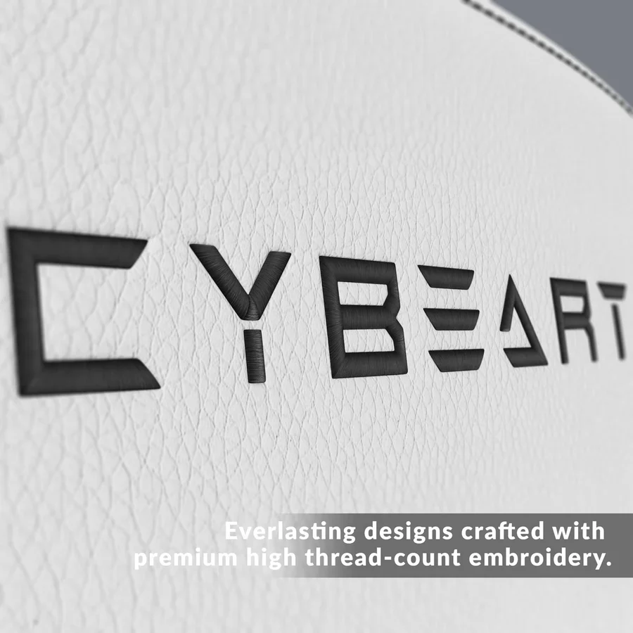 CYBEART Arctic White Gaming Office Chair 4D Armrest Inbuilt Lumbar Support Supreme PU Leather, Ergonomic, Recline & Tilt - Image 7