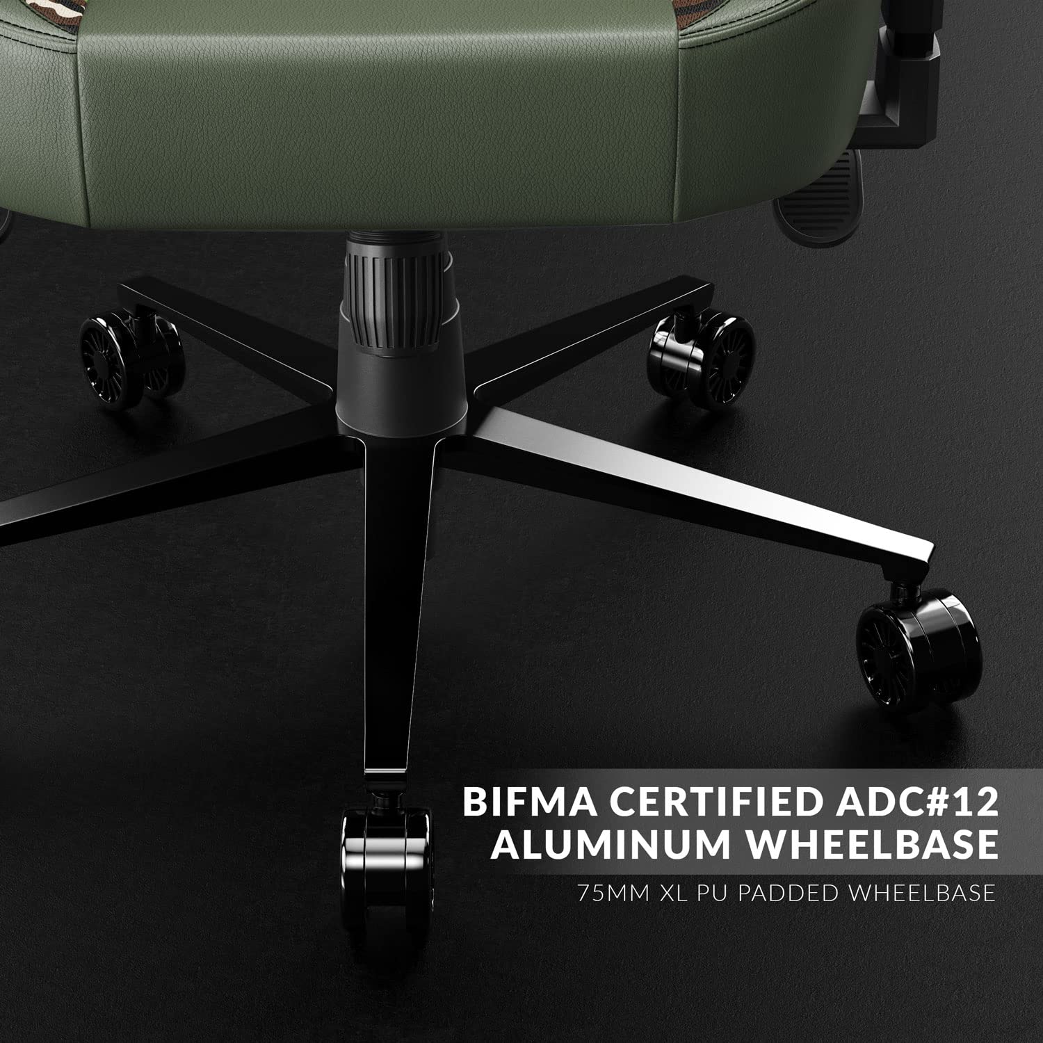 CYBEART Forest Camo Gaming Office Chair 4D Armrest Inbuilt Lumbar Support Supreme PU Leather, Ergonomic, Recline & Tilt - Image 6