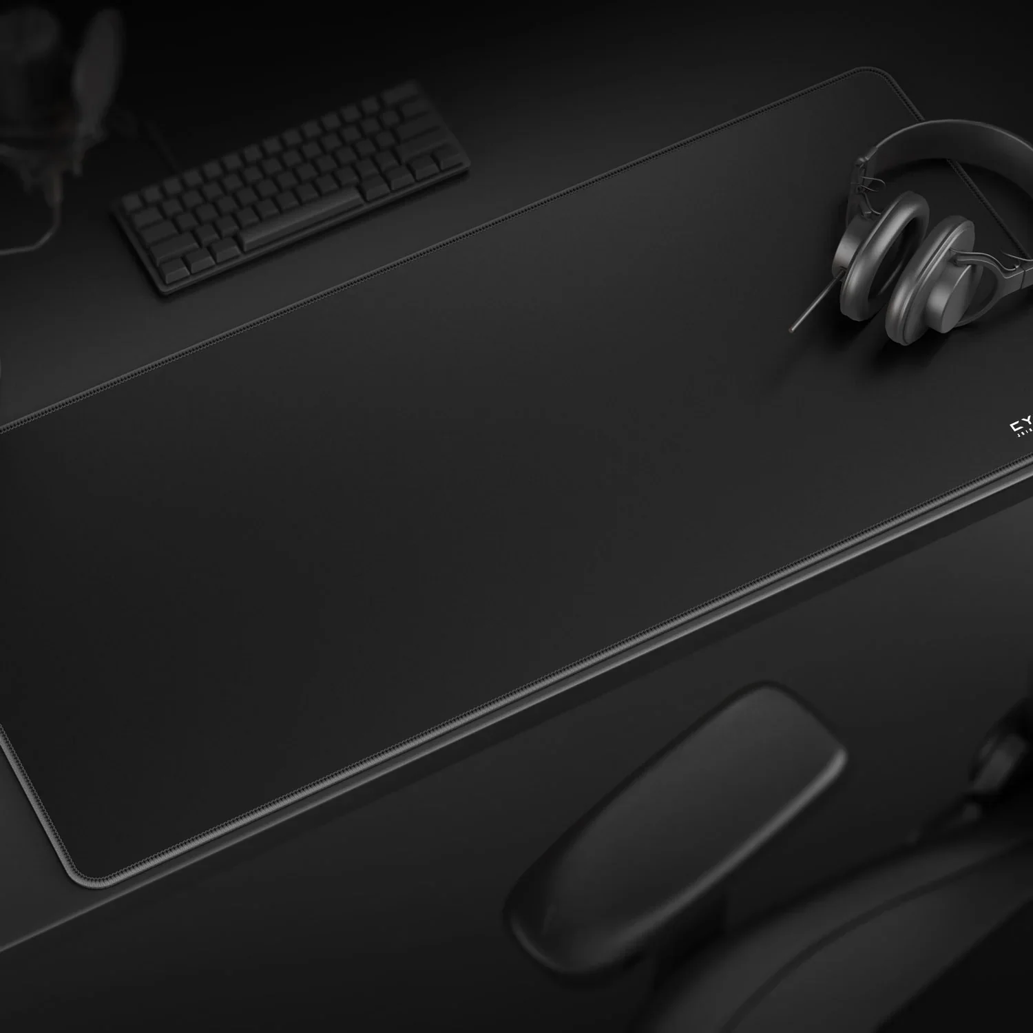 Cybeart Ghost (Black) Gaming Desk Mat (XXL - 900x400x4mm) Waterproof, Never Slip Base, Stitched Edges, Esports Grade - Image 2