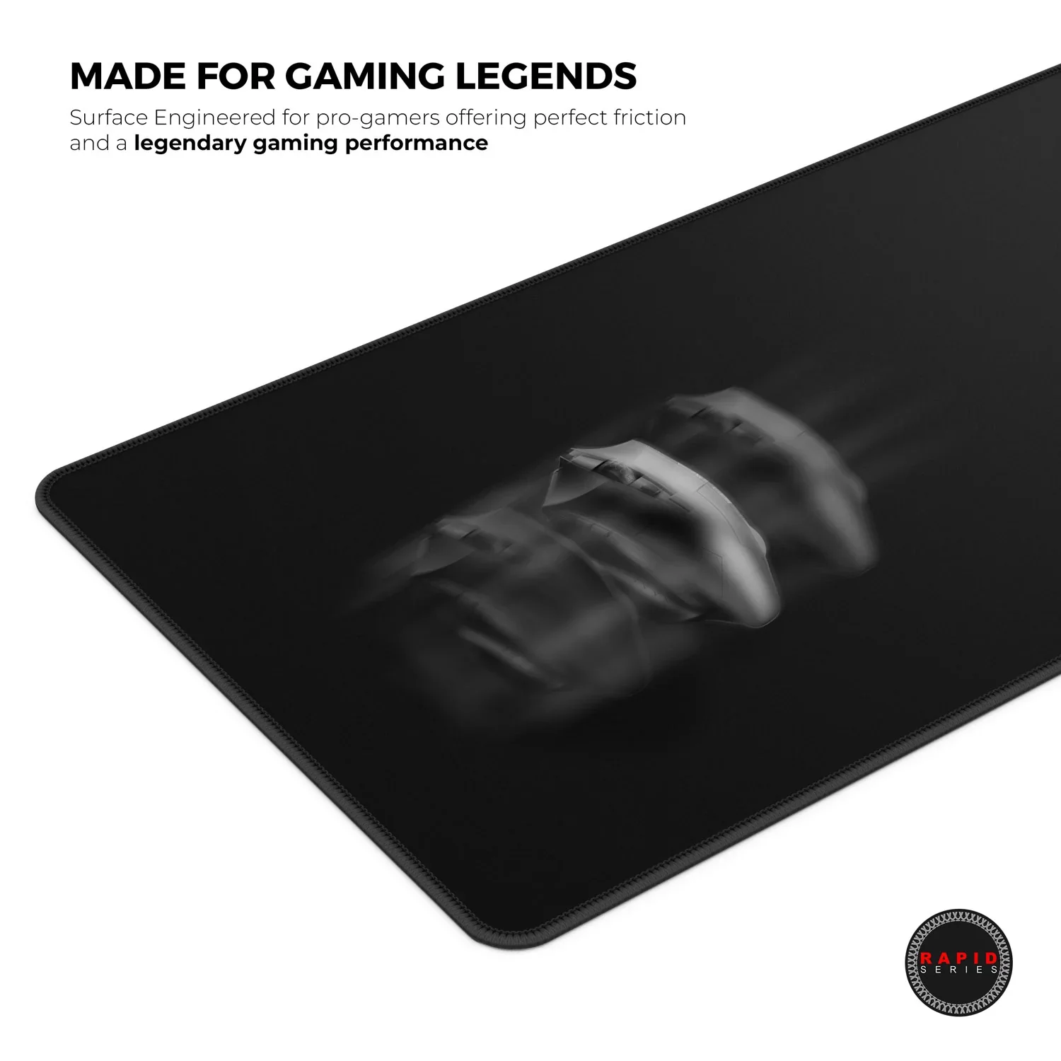 Cybeart Ghost (Black) Gaming Desk Mat (XXL - 900x400x4mm) Waterproof, Never Slip Base, Stitched Edges, Esports Grade - Image 7