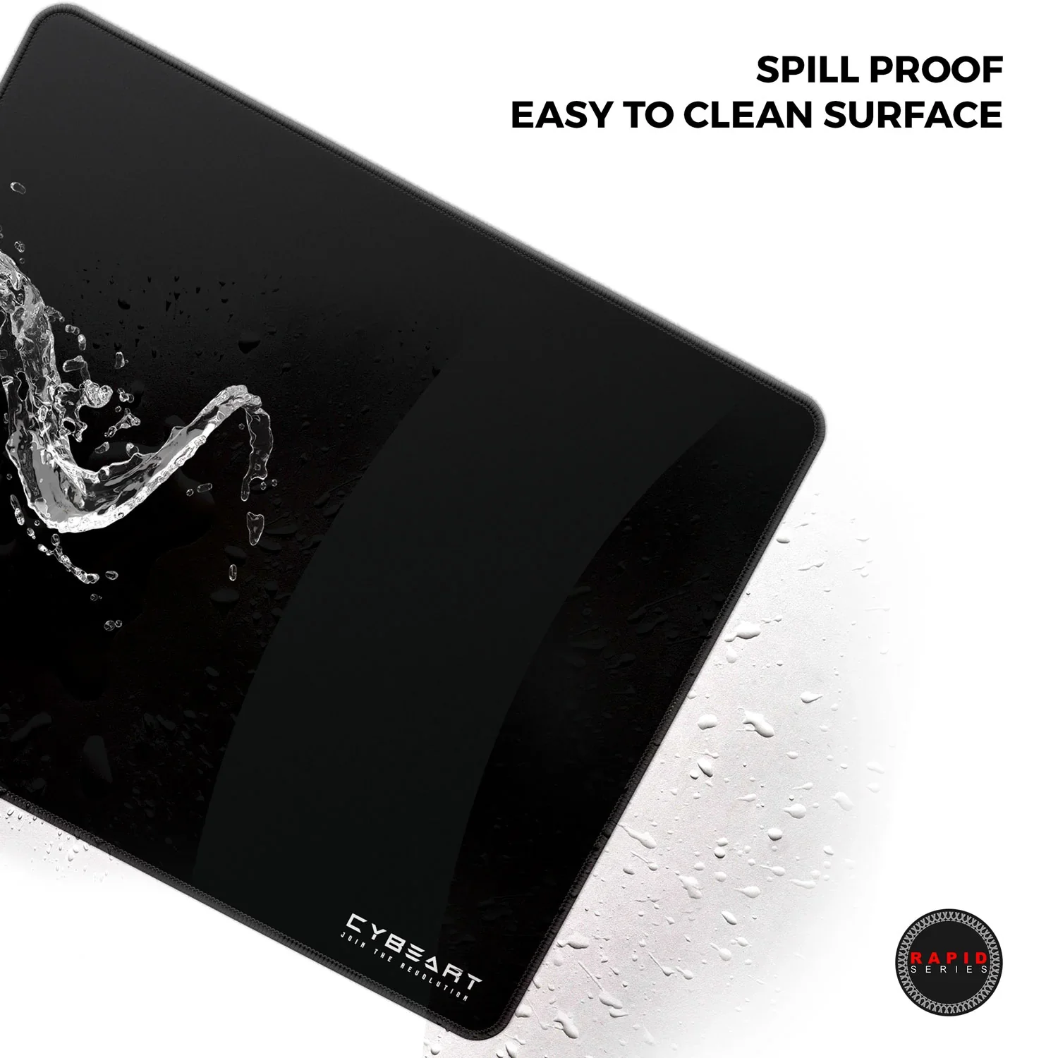 Cybeart Ghost (Black) Gaming Mouse Pad (Medium - 300x250x4mm) Waterproof, Never Slip Base, Stitched Edges, Esports Grade - Image 4