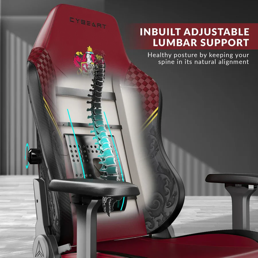 CYBEART Gryffindor Gaming Office Chair - Harry Potter 4D Armrest Inbuilt Lumbar Support Supreme PU Leather, Ergonomic, Recline & Tilt - Image 9