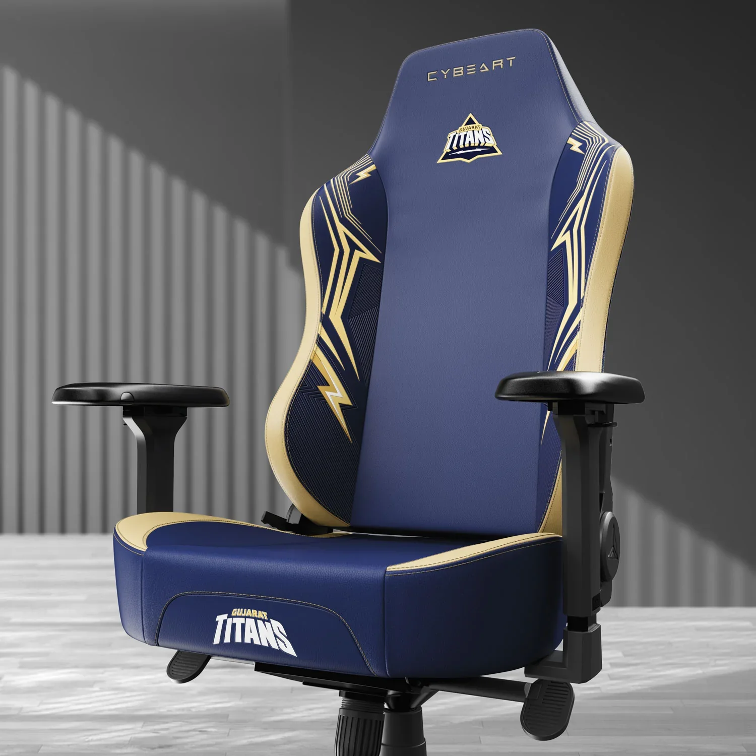 CYBEART Gujarat Titans 2024 Gaming Office Chair 4D Armrest Inbuilt Lumbar Support Supreme PU Leather, Ergonomic, Recline & Tilt - Image 4
