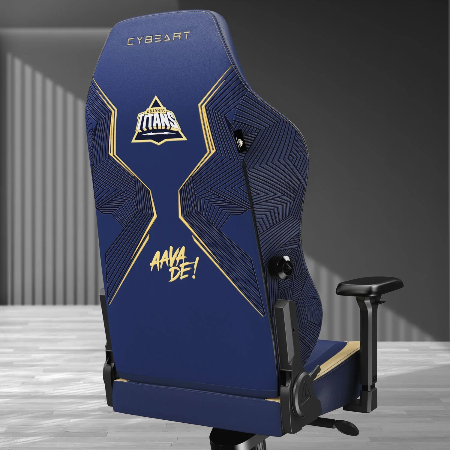 CYBEART Gujarat Titans 2024 Gaming Office Chair 4D Armrest Inbuilt Lumbar Support Supreme PU Leather, Ergonomic, Recline & Tilt - Image 5