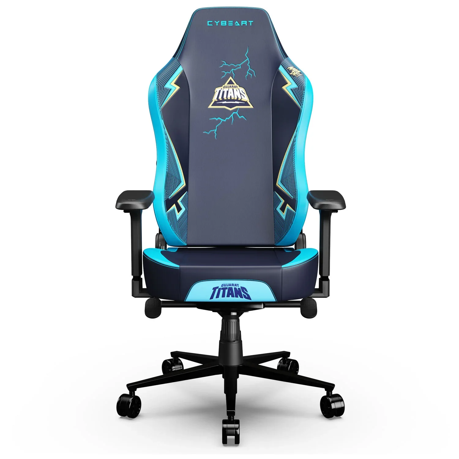 CYBEART Gujarat Titans Gaming Office Chair 4D Armrest Inbuilt Lumbar Support Supreme PU Leather, Ergonomic, Recline & Tilt