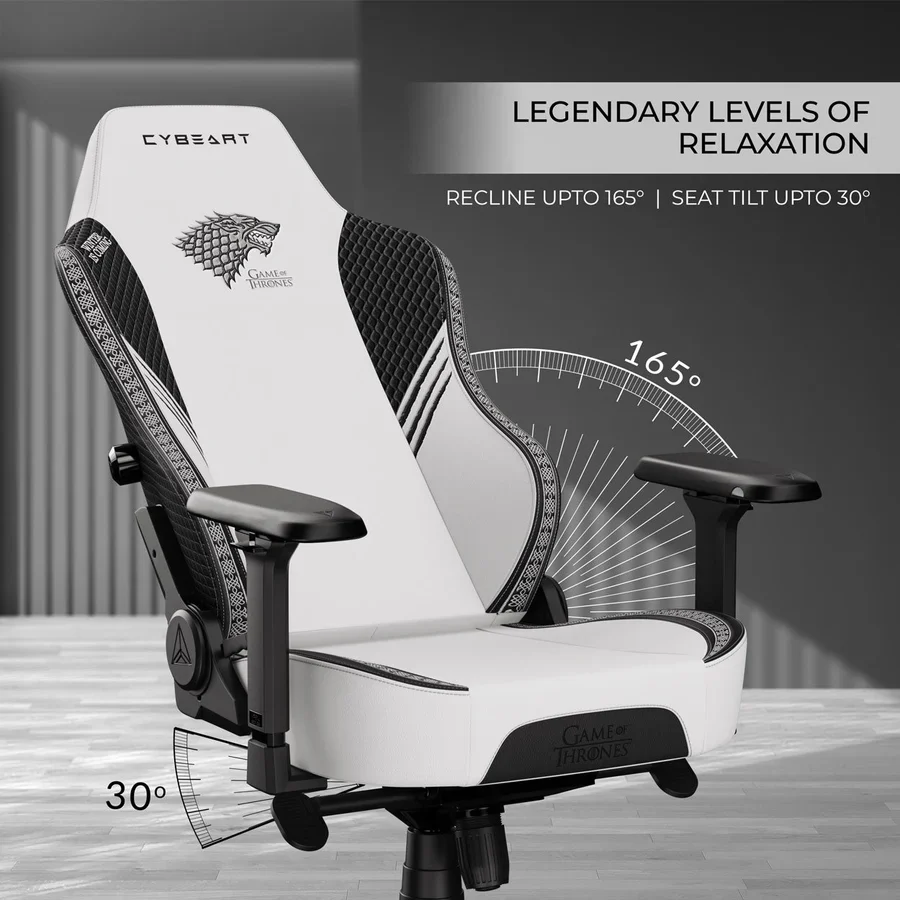 CYBEART House Stark Gaming Office Chair - Game of Thrones 4D Armrest Inbuilt Lumbar Support Supreme PU Leather, Ergonomic, Recline & Tilt - Image 6