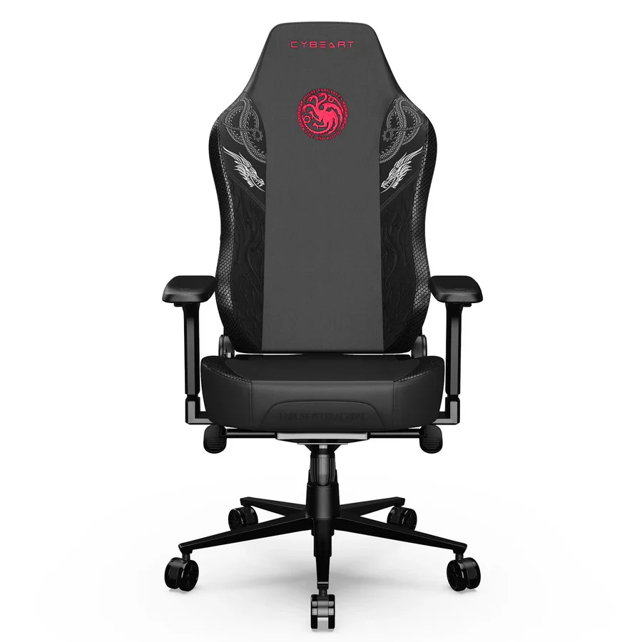 CYBEART House Targaryen Gaming Office Chair - House of Dragons 4D Armrest Inbuilt Lumbar Support Supreme PU Leather, Ergonomic, Recline & Tilt