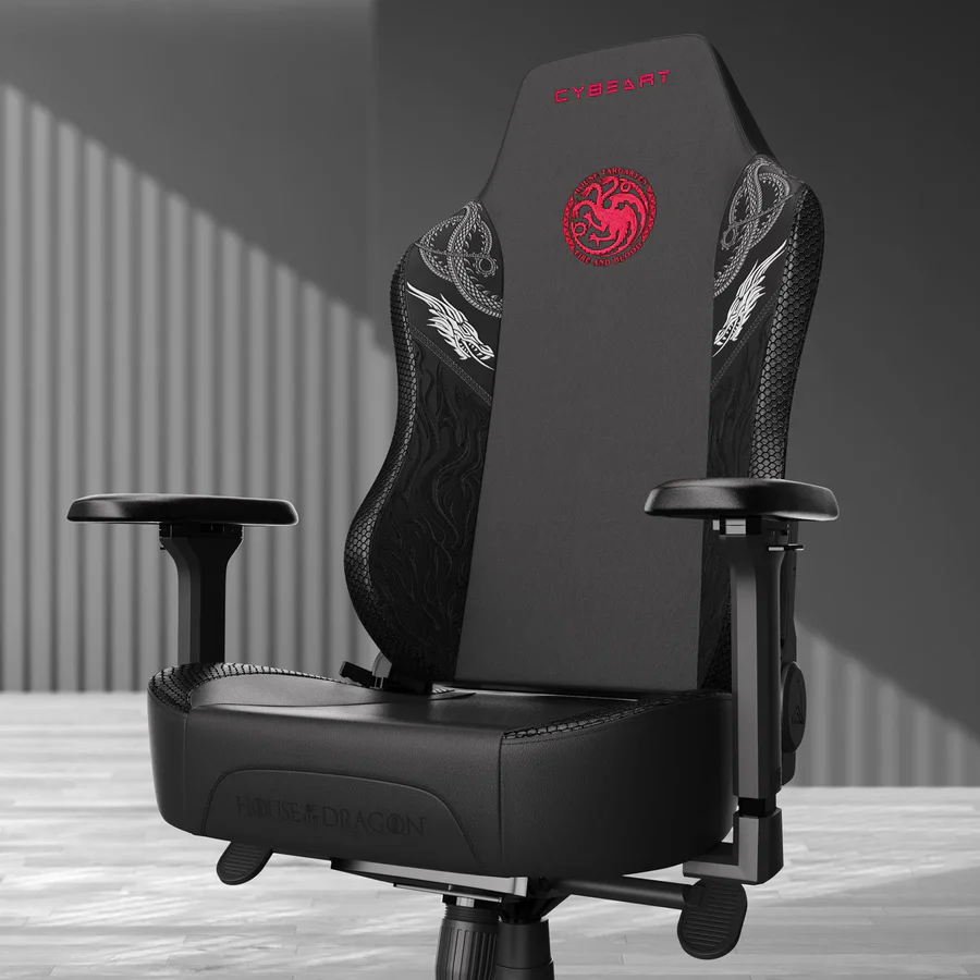 CYBEART House Targaryen Gaming Office Chair - House of Dragons 4D Armrest Inbuilt Lumbar Support Supreme PU Leather, Ergonomic, Recline & Tilt - Image 3
