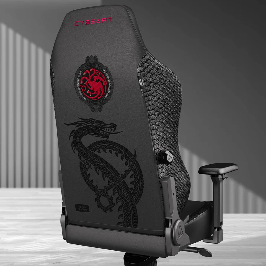 CYBEART House Targaryen Gaming Office Chair - House of Dragons 4D Armrest Inbuilt Lumbar Support Supreme PU Leather, Ergonomic, Recline & Tilt - Image 4